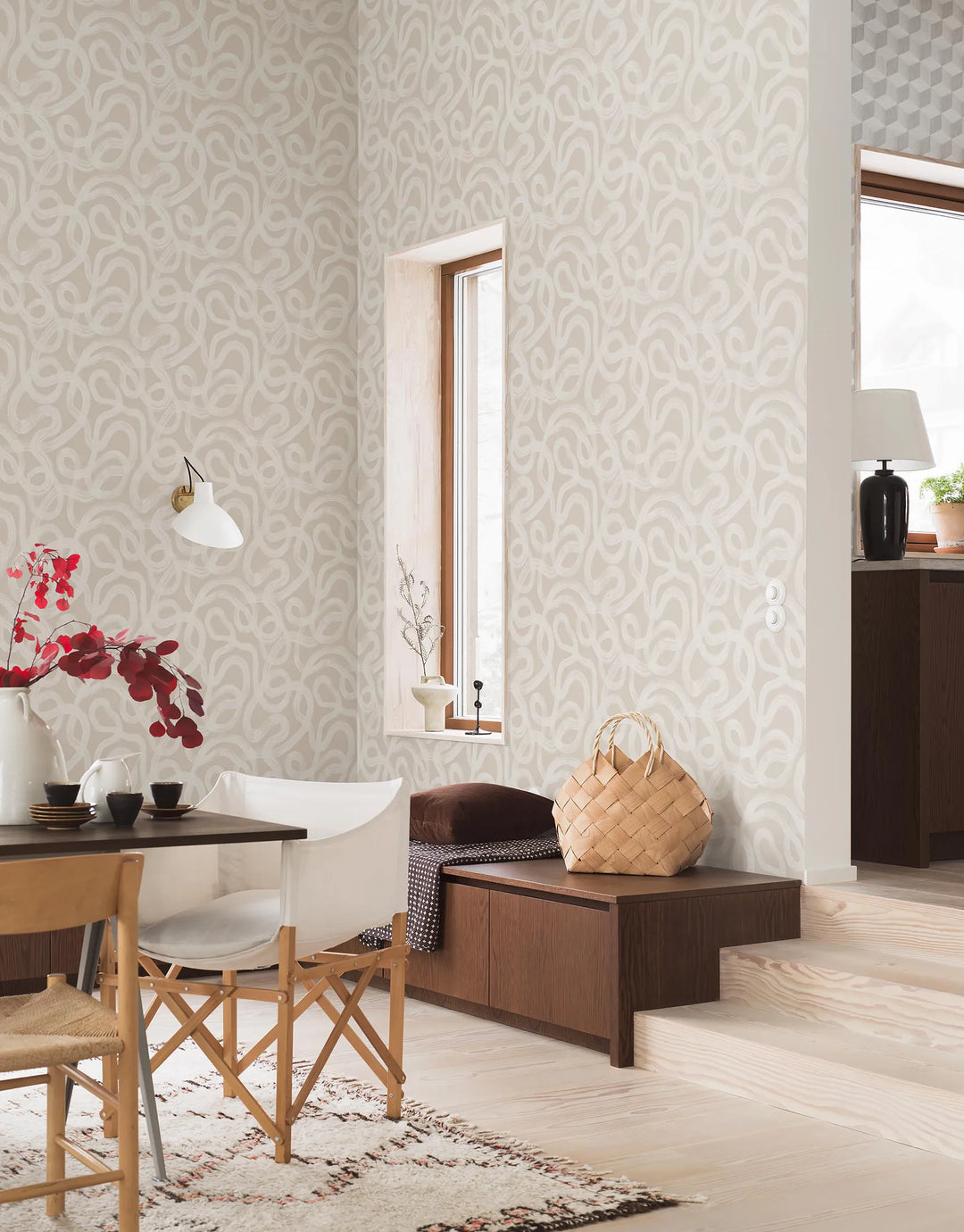 Tapete Twisted Weiß