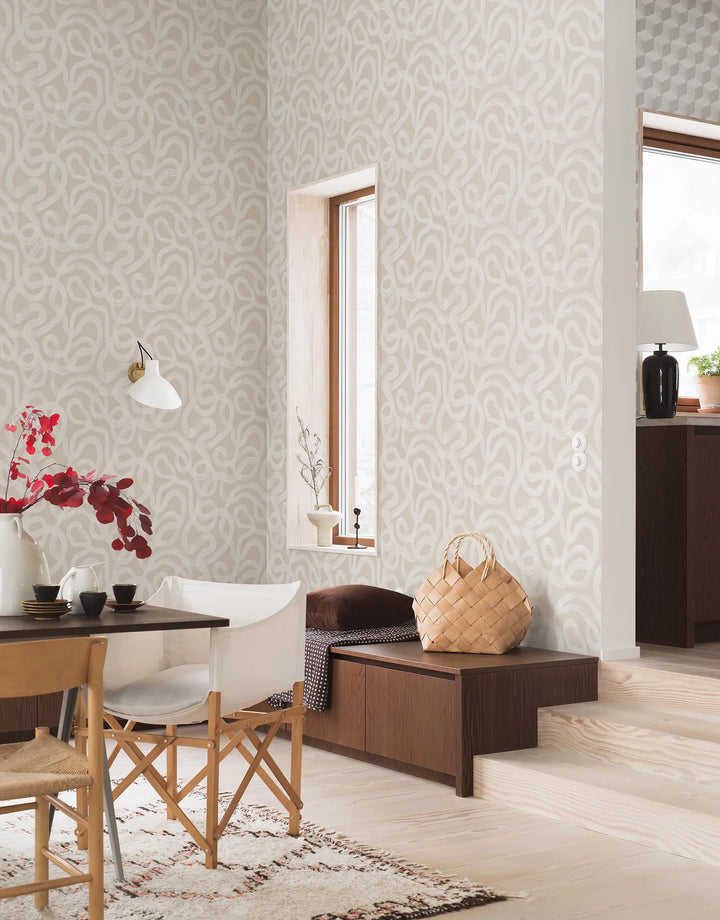 Tapete Twisted Weiß