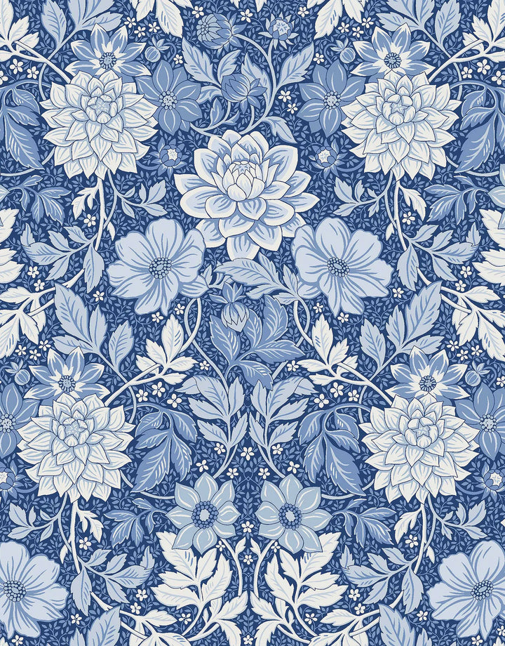 Tapete Dahlia Blau