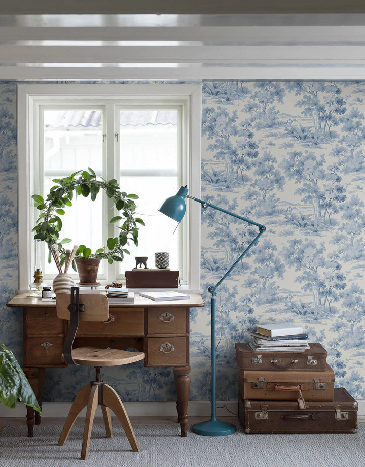 Tapete Country Blau
