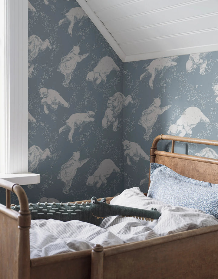 Tapete Blubberbär Blau