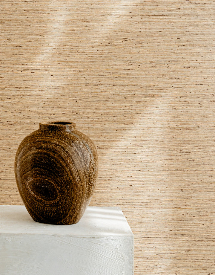 Naturmaterialien Tapete mit Struktur in Leinenoptik