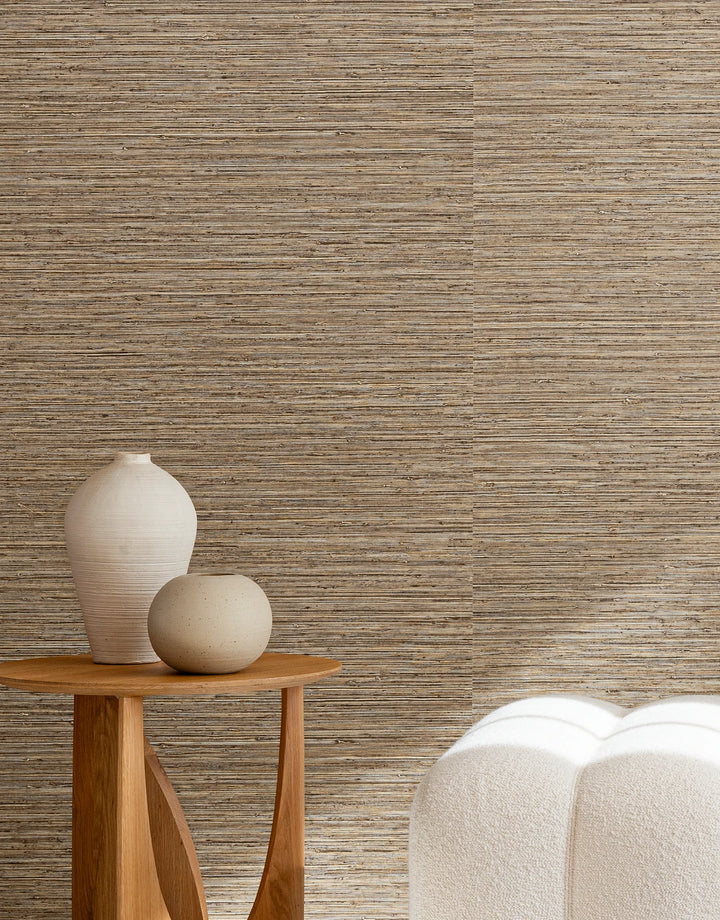 Beige Natur Tapete mit spürbarer Struktur