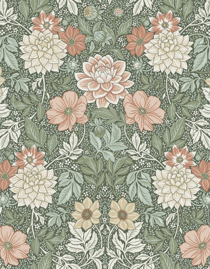 Tapete Dahlia Grün