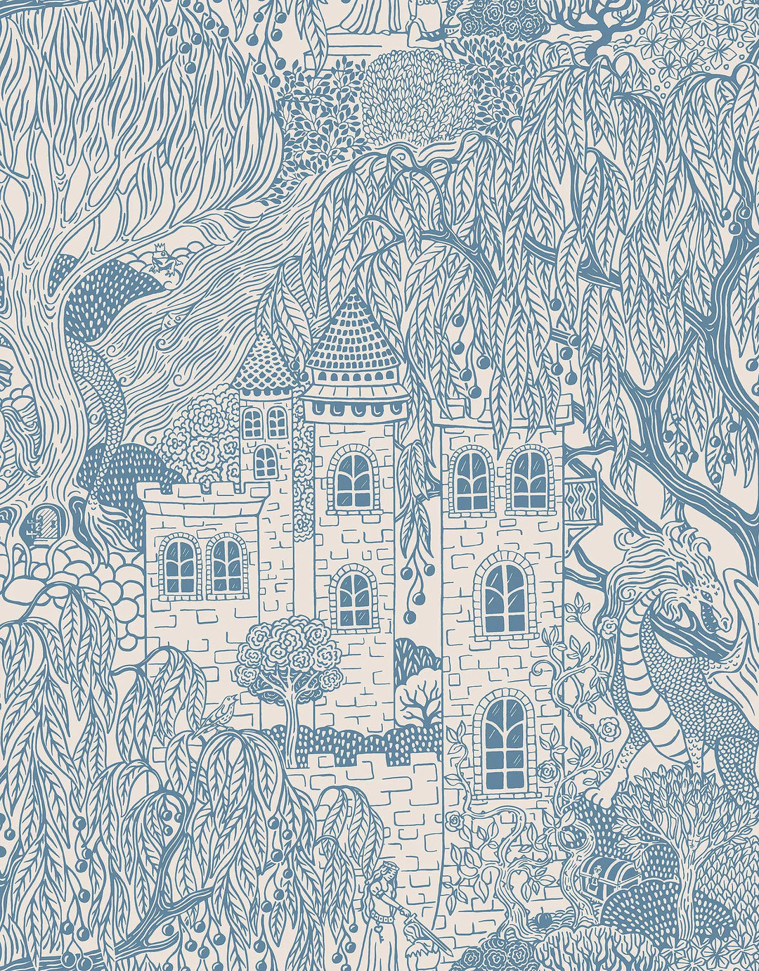 Tapete Willow Blau