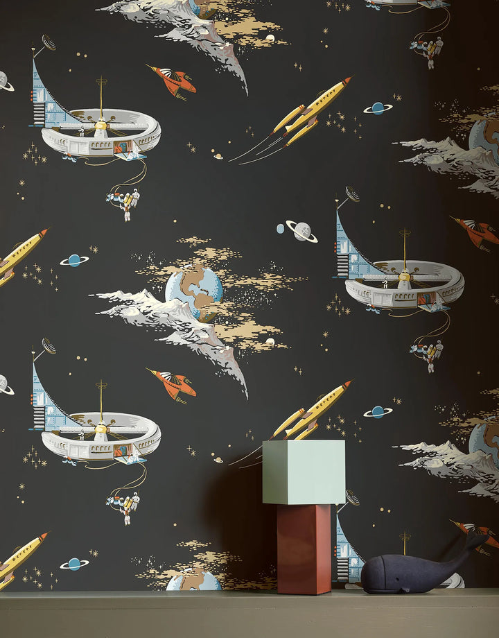 Tapete Spaceship Schwarz