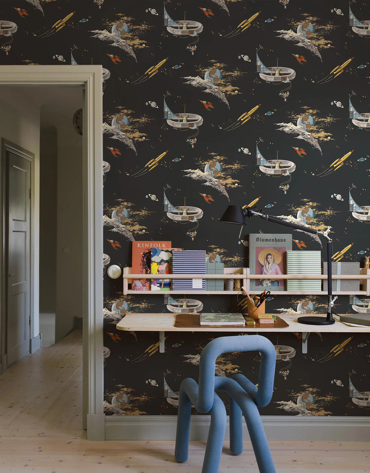 Tapete Spaceship Schwarz