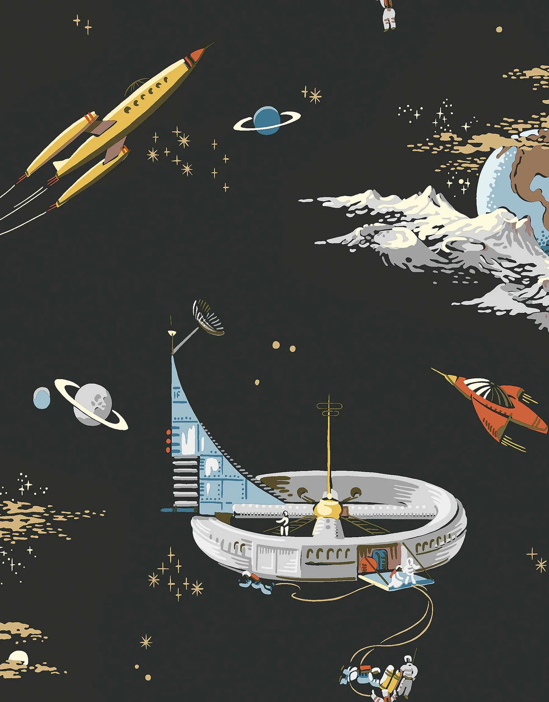 Tapete Spaceship Schwarz