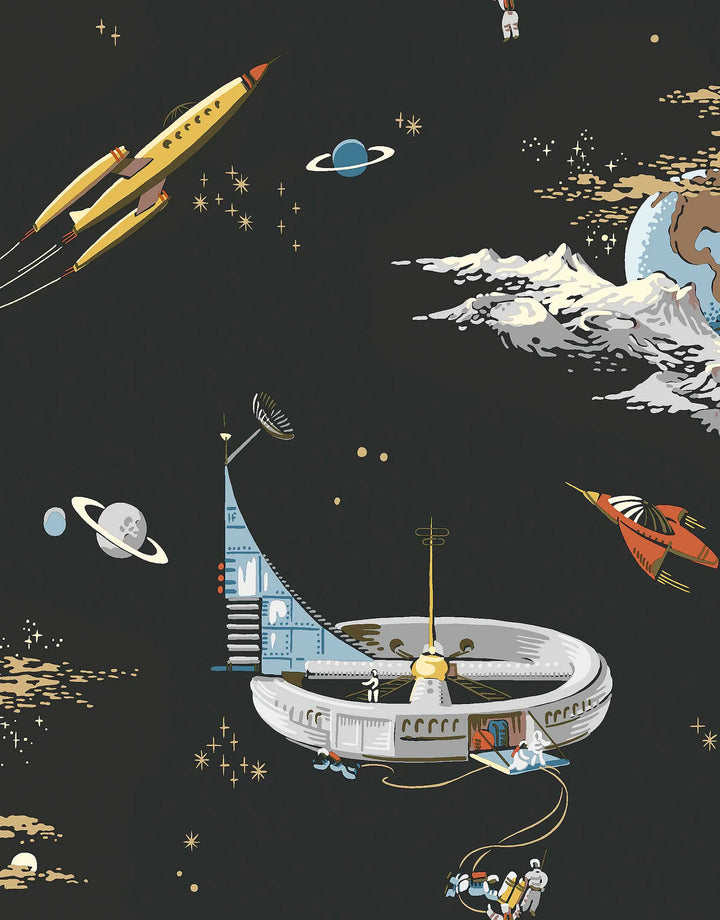 Tapete Spaceship Schwarz