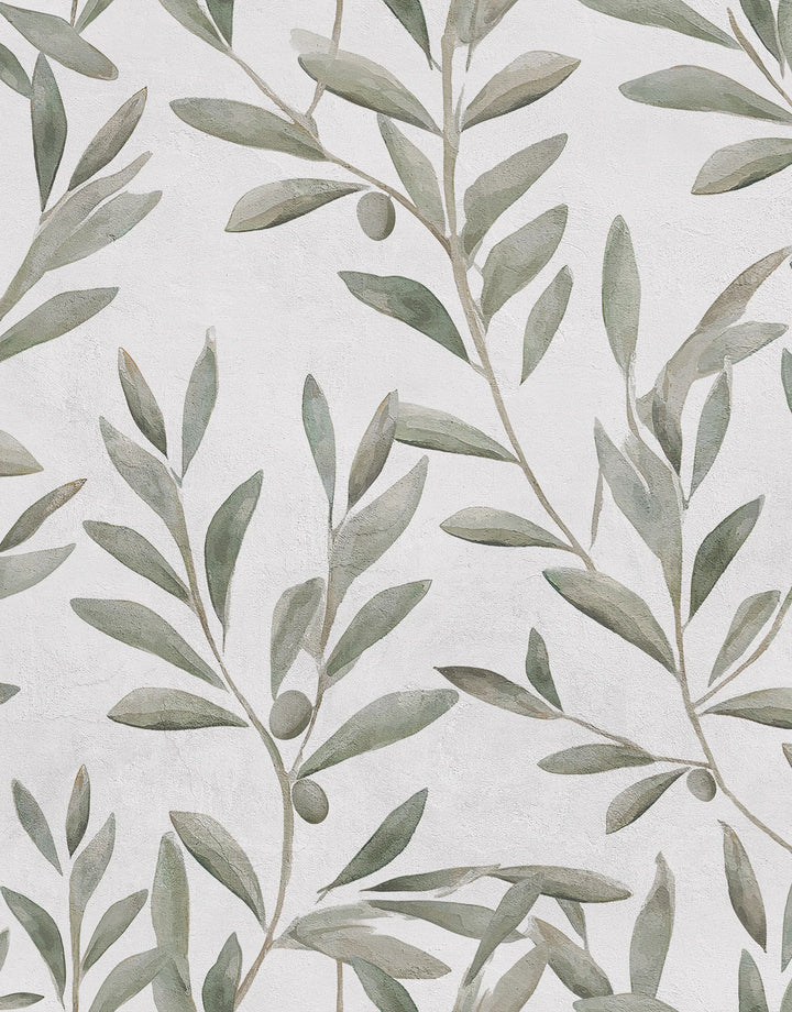 Tapete Olive Weiß