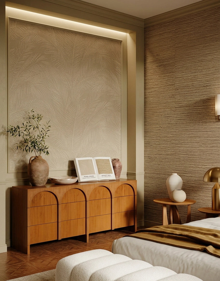 Beige Boutique Hotel Tapeten mit edlen Strukturen von Arte