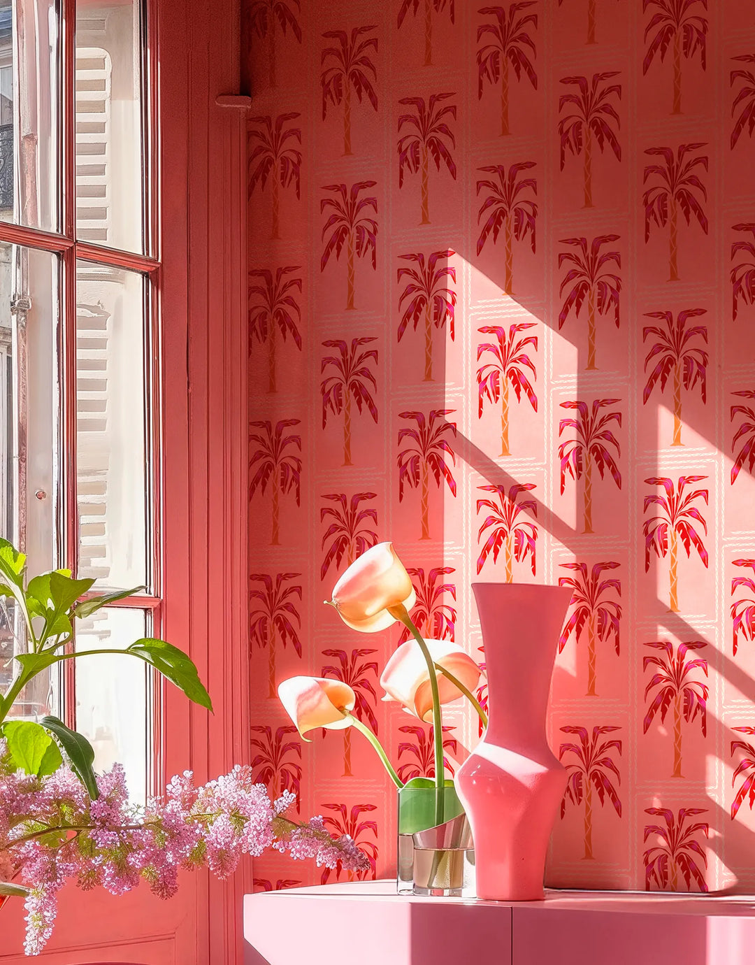Tapete Palmera Rosa