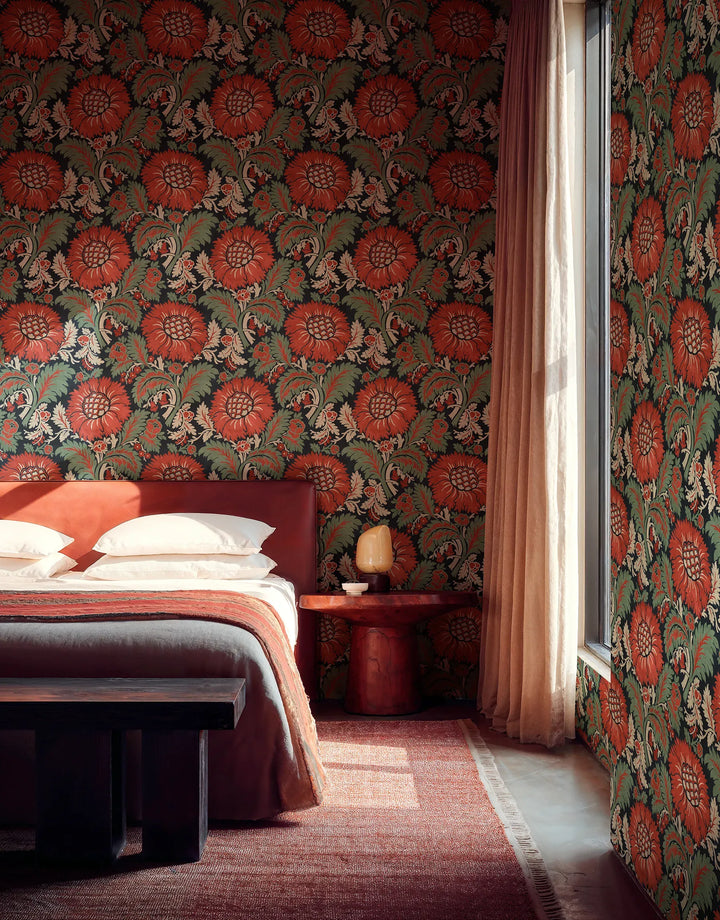 Tapete Damask Grün