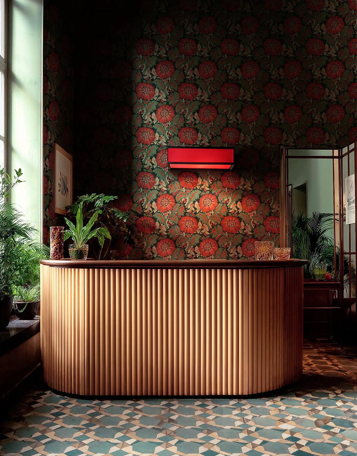 Tapete Damask Grün