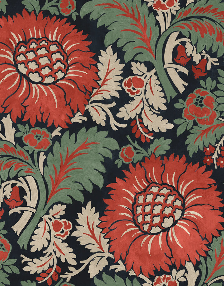 Tapete Damask Grün