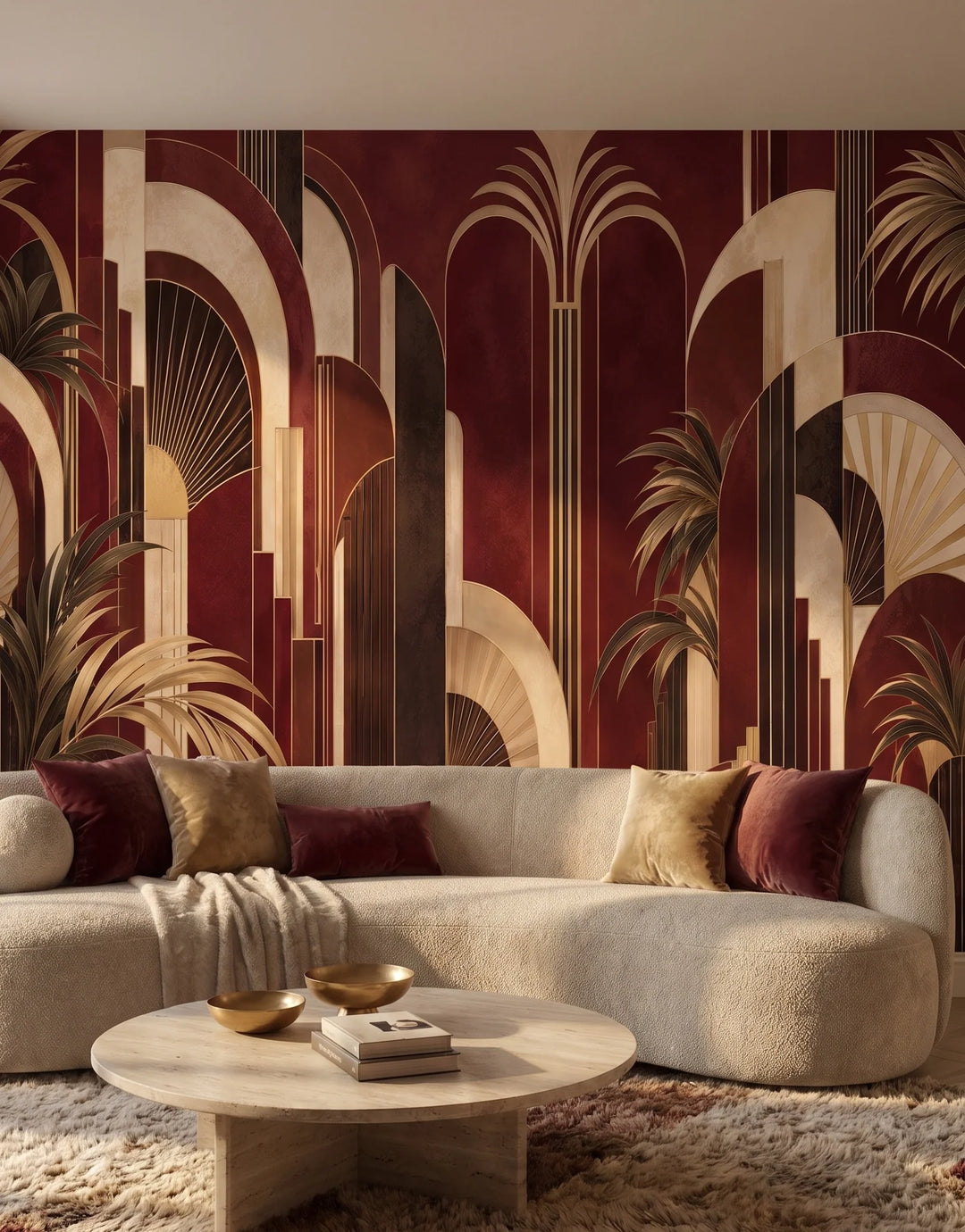 Maison Rouge Wandbild mit Art-Déco-Motiv im Wohnraum